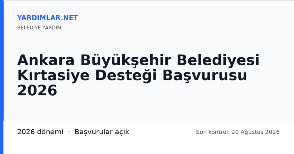 Ankara Büyükşehir Belediyesi Kırtasiye Desteği Başvurusu 2026