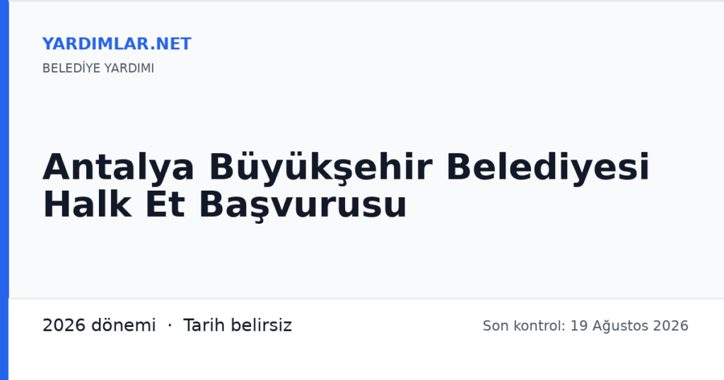 Antalya Büyükşehir Belediyesi Halk Et Başvurusu