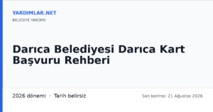 Darıca Belediyesi Darıca Kart Başvuru Rehberi