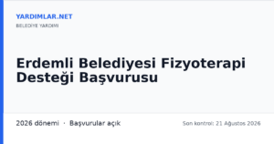 Erdemli Belediyesi Fizyoterapi Desteği Başvurusu