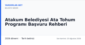 Atakum Belediyesi Ata Tohum Programı Başvuru Rehberi