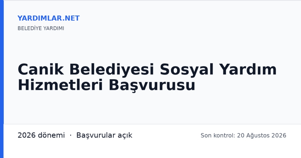 Canik Belediyesi Sosyal Yardım Hizmetleri Başvurusu