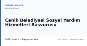 Canik Belediyesi Sosyal Yardım Hizmetleri Başvurusu