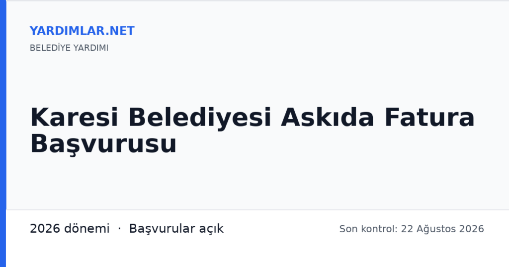 Karesi Belediyesi Askıda Fatura Başvurusu