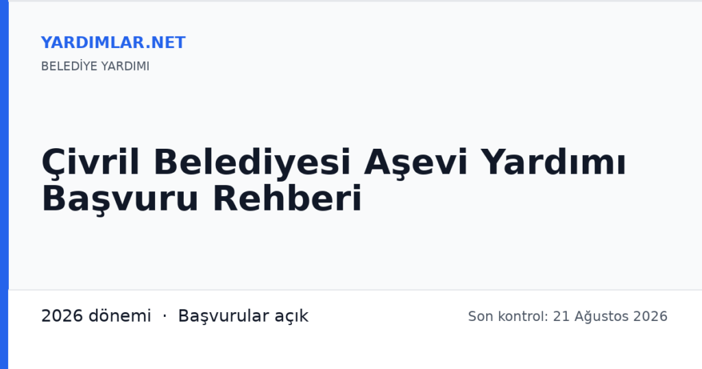 Çivril Belediyesi Aşevi Yardımı Başvuru Rehberi