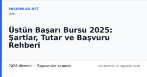 Üstün Başarı Bursu 2025: Şartlar, Tutar ve Başvuru Rehberi