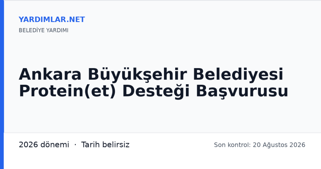 Ankara Büyükşehir Belediyesi Protein(et) Desteği Başvurusu