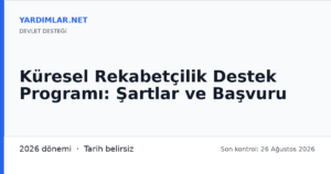 Küresel Rekabetçilik Destek Programı: Şartlar ve Başvuru