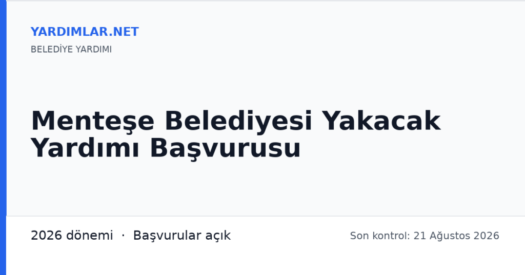 Menteşe Belediyesi Yakacak Yardımı Başvurusu