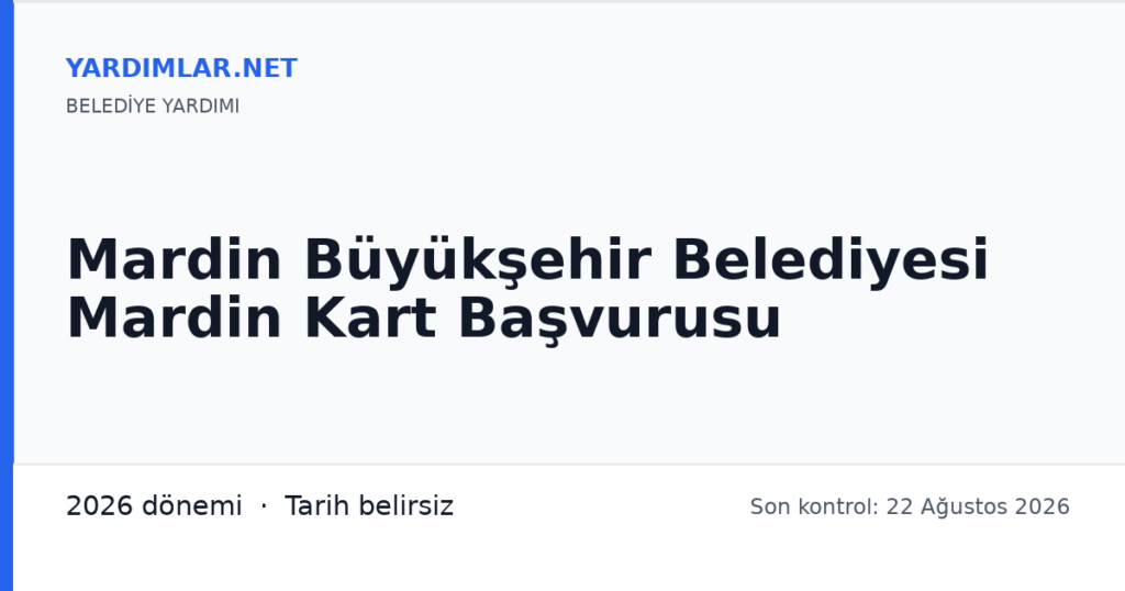 Mardin Büyükşehir Belediyesi Mardin Kart Başvurusu