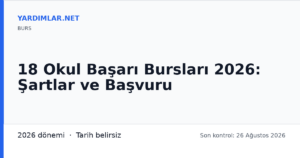 18 Okul Başarı Bursları 2026: Şartlar ve Başvuru