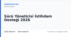 Sürü Yöneticisi İstihdam Desteği 2026