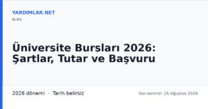 Üniversite Bursları 2026: Şartlar, Tutar ve Başvuru
