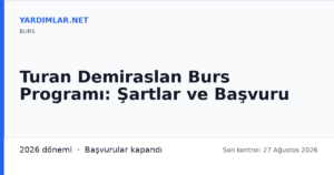 Turan Demiraslan Burs Programı: Şartlar ve Başvuru
