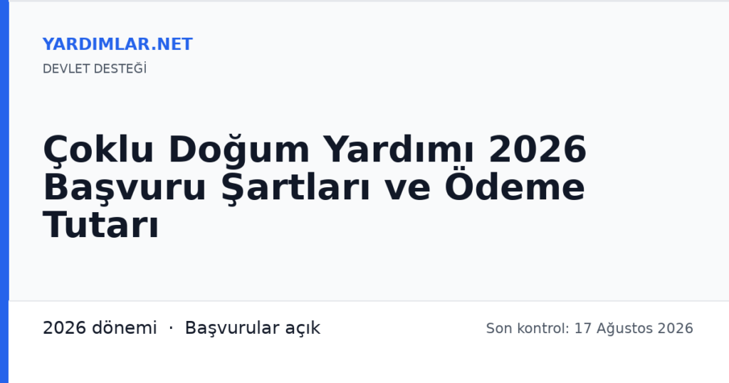 Çoklu Doğum Yardımı 2026 Başvuru Şartları ve Ödeme Tutarı