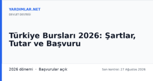 Türkiye Bursları 2026: Şartlar, Tutar ve Başvuru