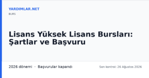 Lisans Yüksek Lisans Bursları: Şartlar ve Başvuru