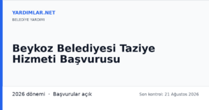Beykoz Belediyesi Taziye Hizmeti Başvurusu