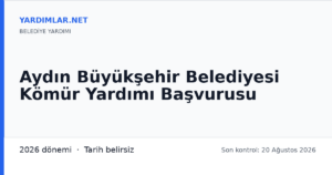 Aydın Büyükşehir Belediyesi Kömür Yardımı Başvurusu