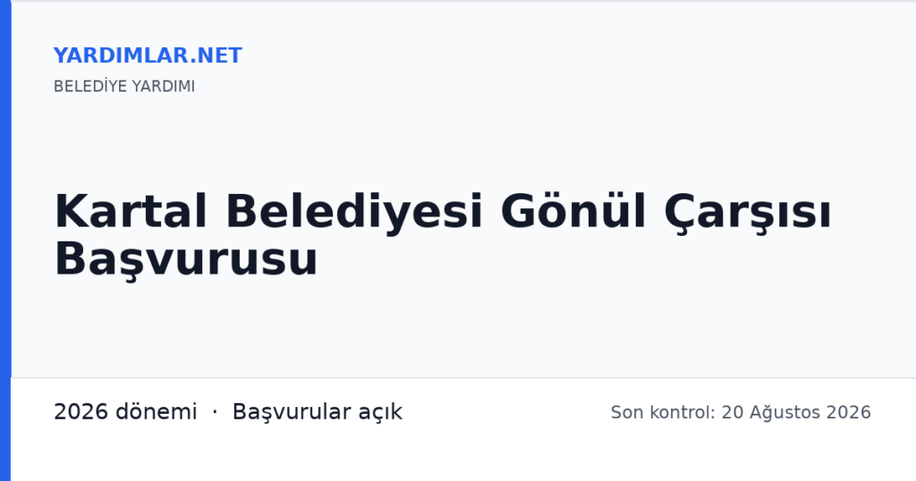 Kartal Belediyesi Gönül Çarşısı Başvurusu