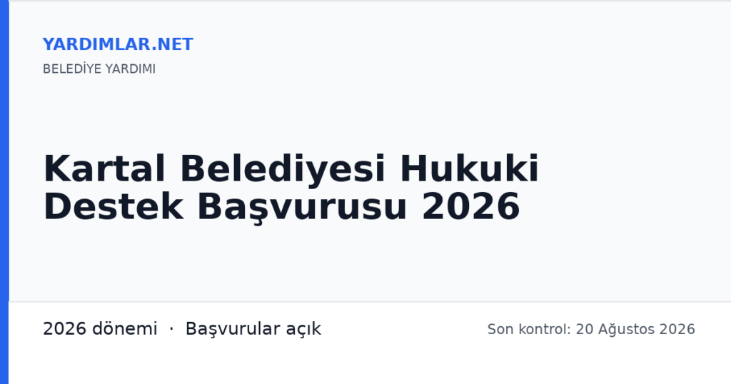 Kartal Belediyesi Hukuki Destek Başvurusu 2026