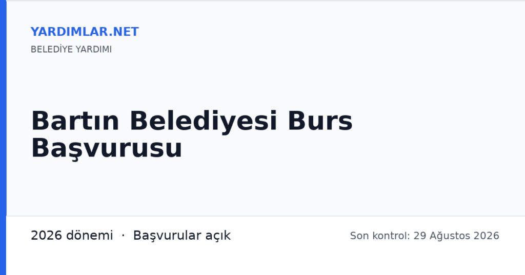 Bartın Belediyesi Burs Başvurusu