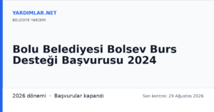 Bolu Belediyesi Bolsev Burs Desteği Başvurusu 2024