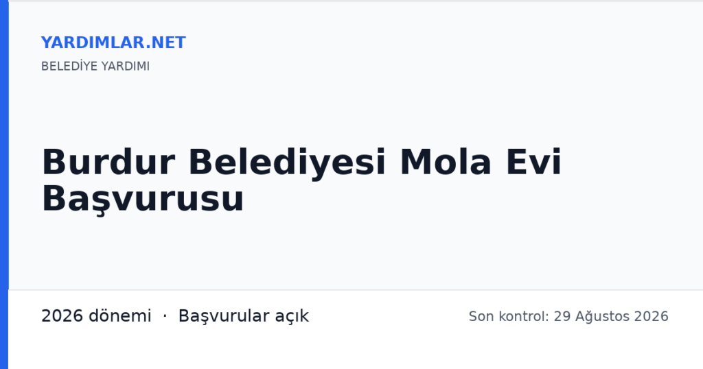 Burdur Belediyesi Mola Evi Başvurusu