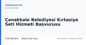 Çanakkale Belediyesi Kırtasiye Seti Hizmeti Başvurusu