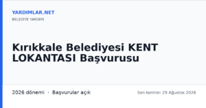 Kırıkkale Belediyesi KENT LOKANTASI Başvurusu