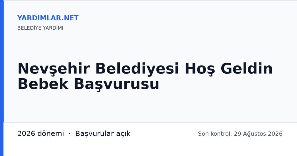 Nevşehir Belediyesi Hoş Geldin Bebek Başvurusu