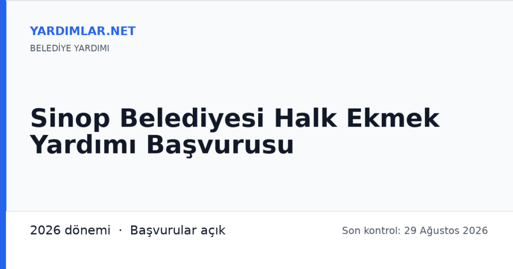 Sinop Belediyesi Halk Ekmek Yardımı Başvurusu