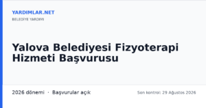 Yalova Belediyesi Fizyoterapi Hizmeti Başvurusu