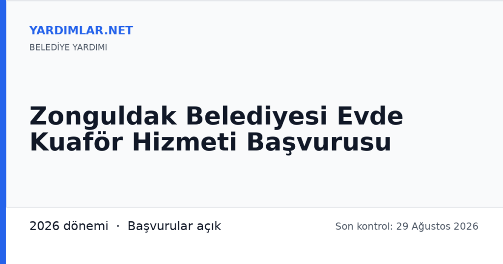 Zonguldak Belediyesi Evde Kuaför Hizmeti Başvurusu