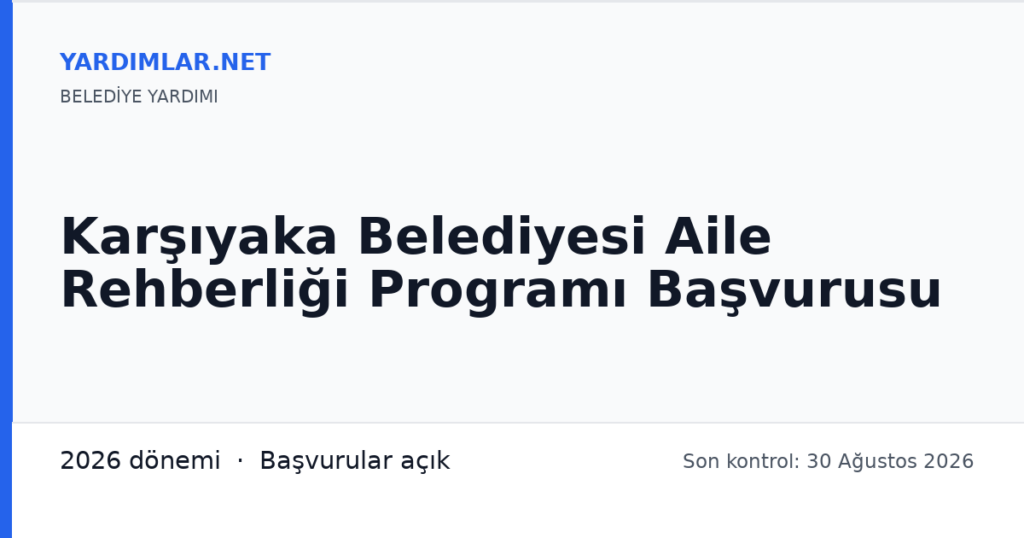 Karşıyaka Belediyesi Aile Rehberliği Programı Başvurusu