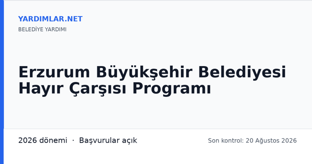 Erzurum Büyükşehir Belediyesi Hayır Çarşısı Programı