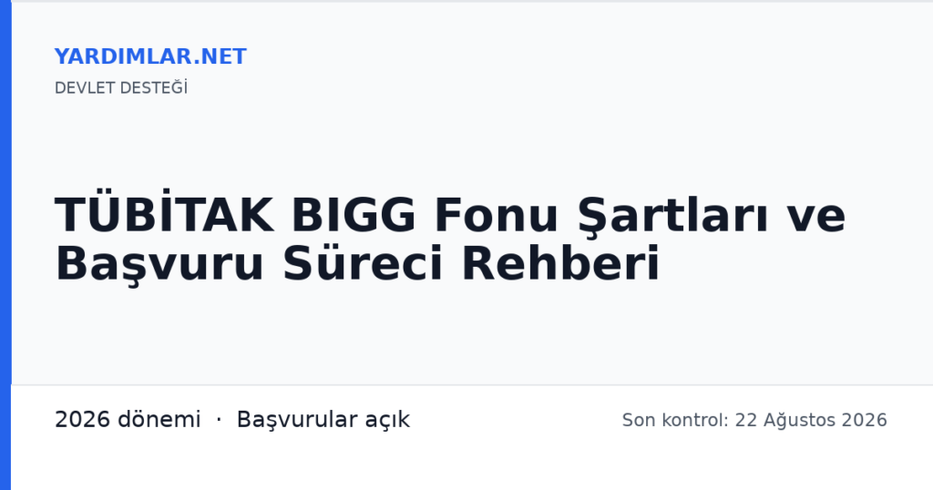 TÜBİTAK BIGG Fonu Şartları ve Başvuru Süreci Rehberi