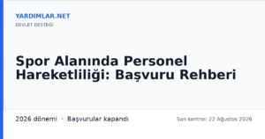 Spor Alanında Personel Hareketliliği: Başvuru Rehberi