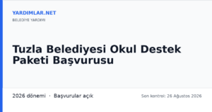 Tuzla Belediyesi Okul Destek Paketi Başvurusu