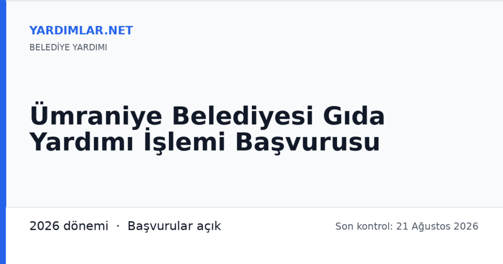 Ümraniye Belediyesi Gıda Yardımı İşlemi Başvurusu