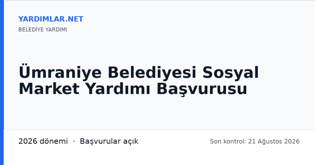 Ümraniye Belediyesi Sosyal Market Yardımı Başvurusu