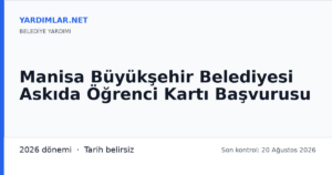 Manisa Büyükşehir Belediyesi Askıda Öğrenci Kartı Başvurusu