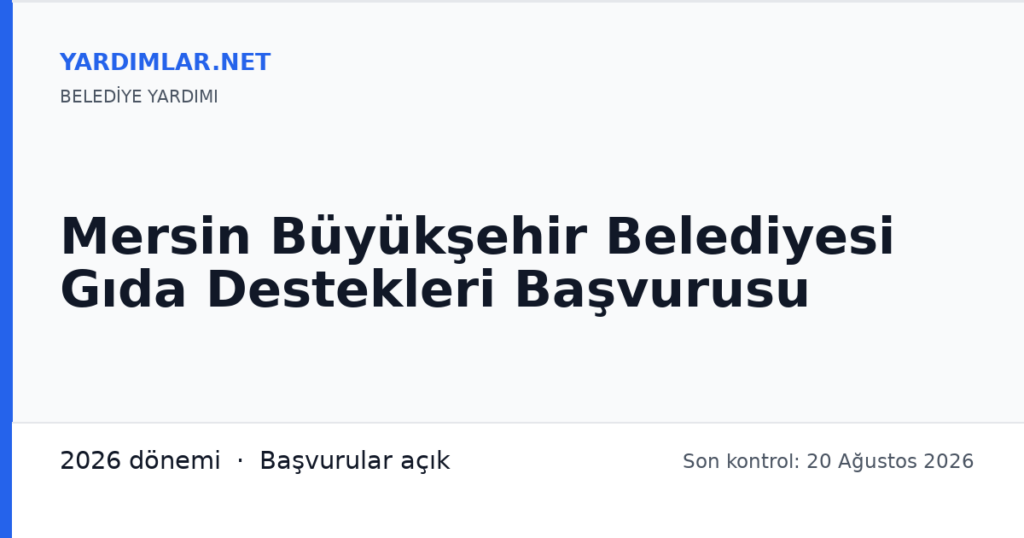Mersin Büyükşehir Belediyesi Gıda Destekleri Başvurusu