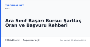 Ara Sınıf Başarı Bursu: Şartlar, Oran ve Başvuru Rehberi