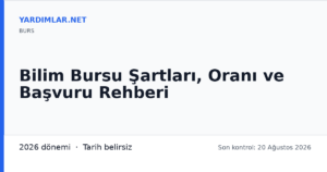 Bilim Bursu Şartları, Oranı ve Başvuru Rehberi