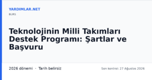 Teknolojinin Milli Takımları Destek Programı: Şartlar ve Başvuru