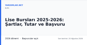 Lise Bursları 2025-2026: Şartlar, Tutar ve Başvuru