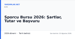 Sporcu Bursu 2026: Şartlar, Tutar ve Başvuru