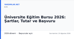 Üniversite Eğitim Bursu 2026: Şartlar, Tutar ve Başvuru