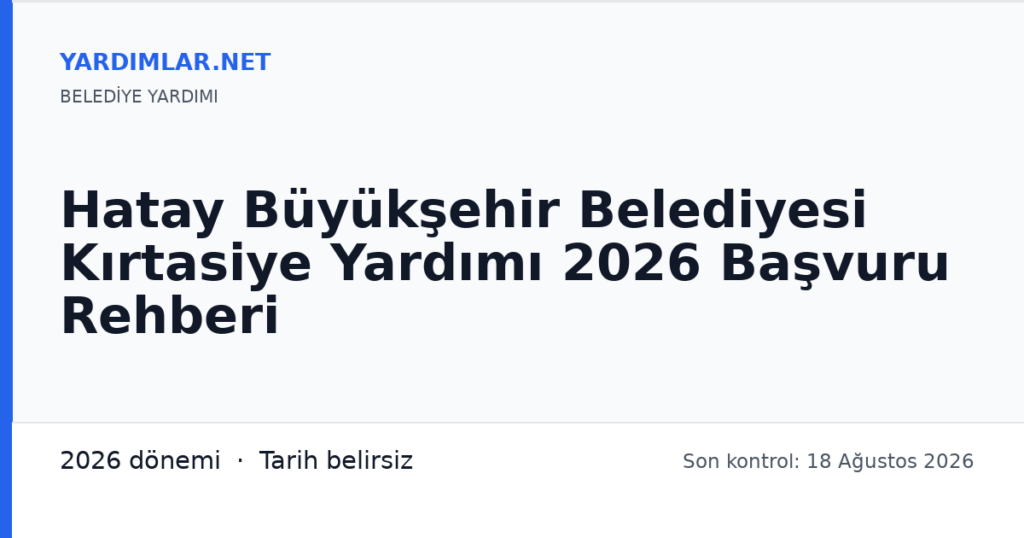 Hatay Büyükşehir Belediyesi Kırtasiye Yardımı 2026 Başvuru Rehberi